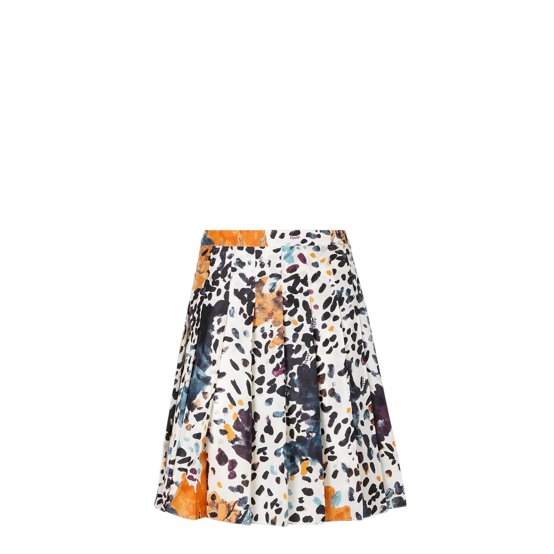 White Printed Silk Skirt-FENDI-Verso