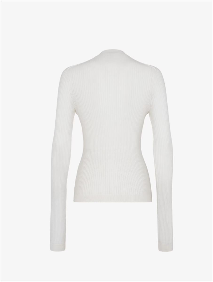 WHITE SILK AND WOOL JERSEY -  FENDI -  Verso