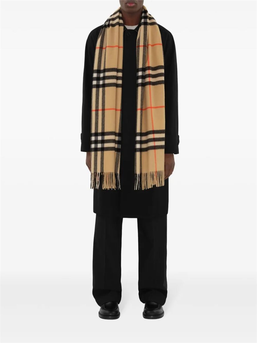 Wide check cashmere scarf-BURBERRY-Verso