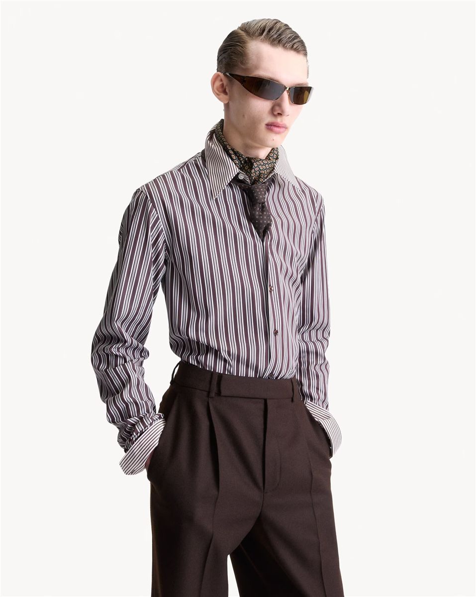 Winchester shirt in striped cotton poplin-SAINT LAURENT-Verso