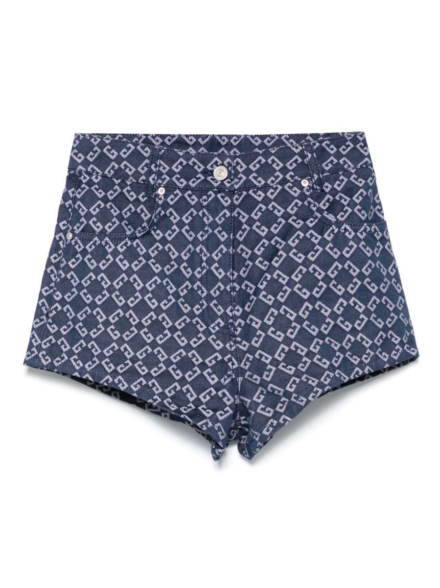 WOMEN'S BLUE DENIM COTTON SHORTS-GIVENCHY-Verso