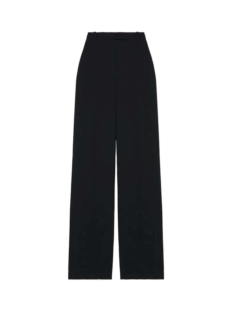 Women's high-waisted tailored trousers in black-MCQUEEN-Verso