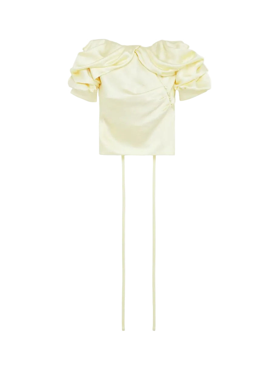 Women's off-the-shoulder draped top in cream-MCQUEEN-Verso