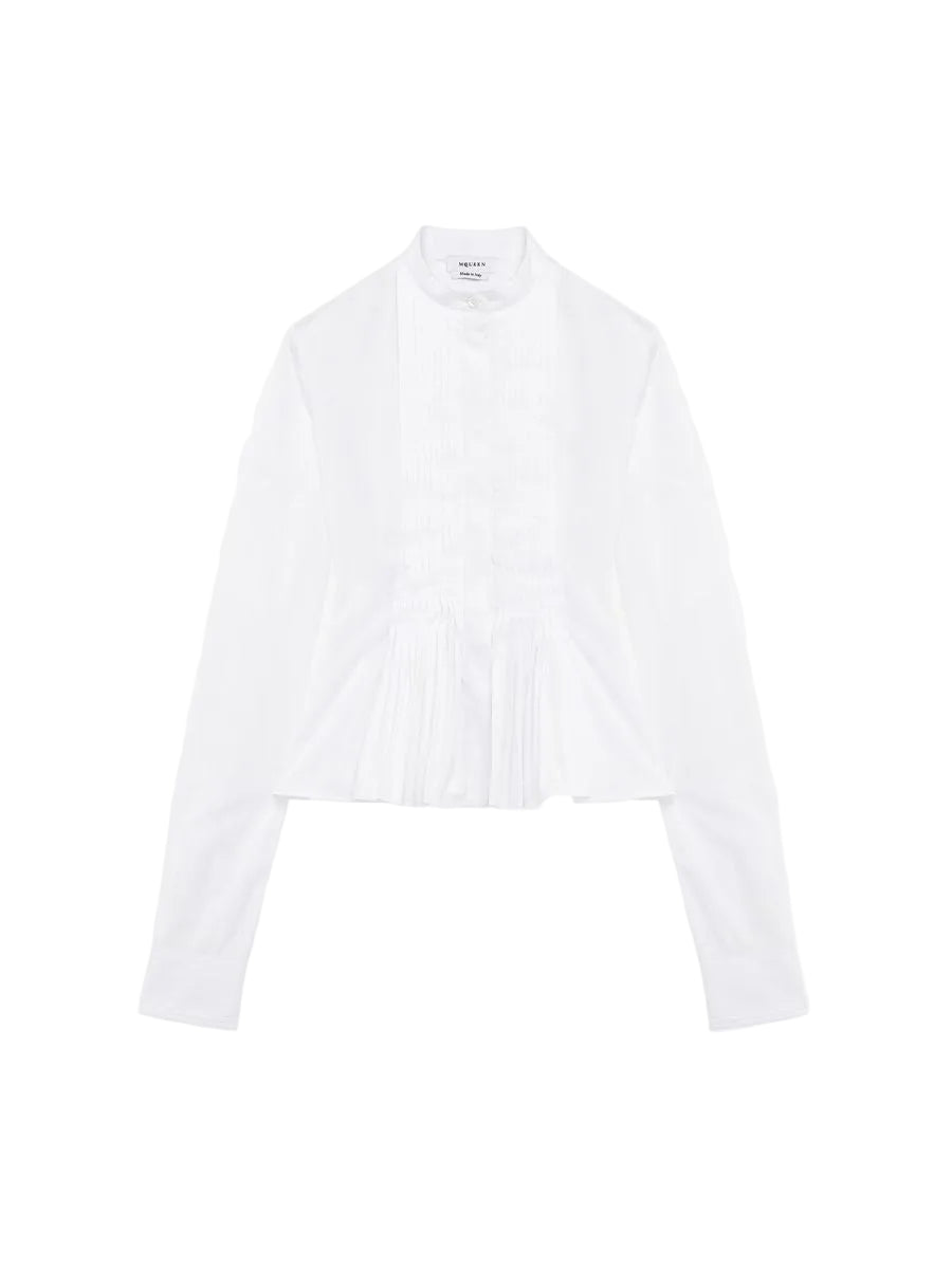 Women's peplum shirt in optical white-MCQUEEN-Verso