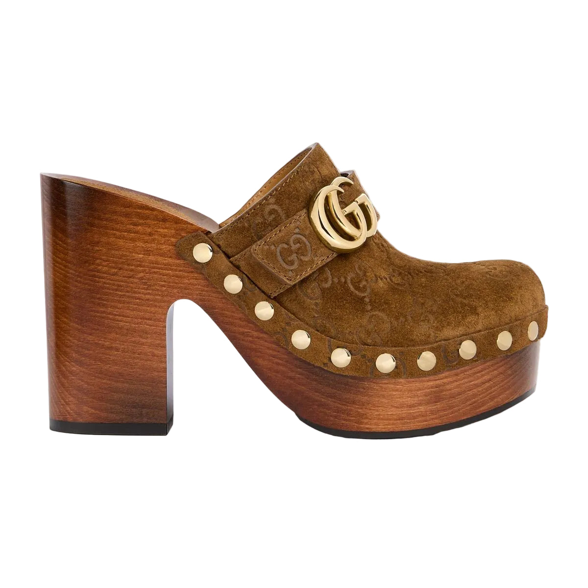 Women's platform clog with double g-GUCCI-306814-36-Verso