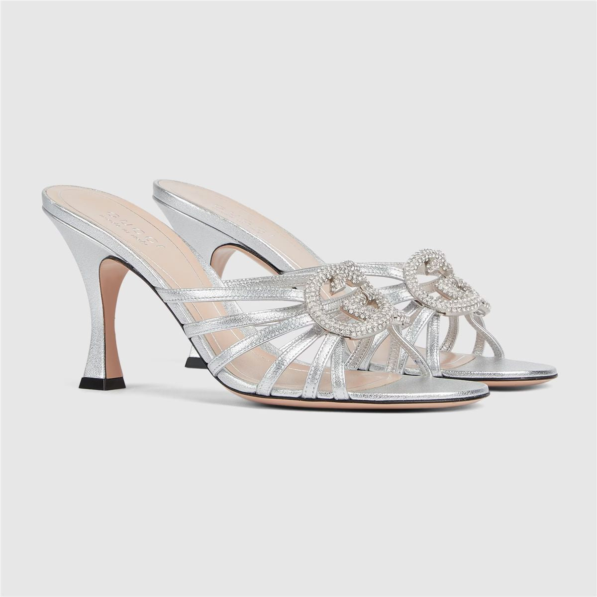 Women's Slide Sandal with Crystal Interlocking G-GUCCI-Verso