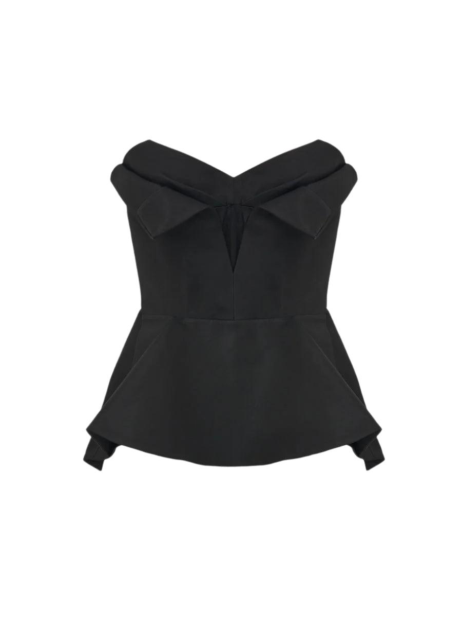 WOMEN'S STRAPLESS CORSET TOP IN BLACK-A. MCQUEEN-Verso