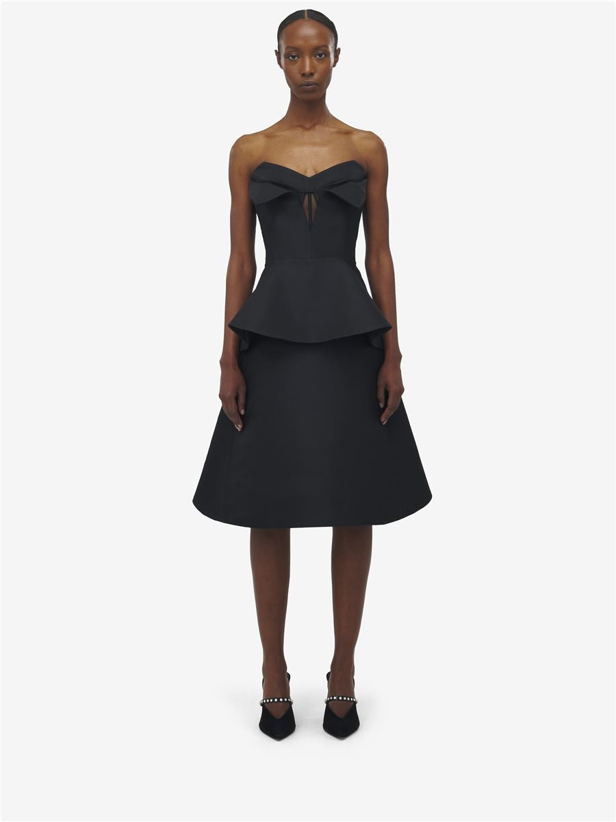 WOMEN'S STRAPLESS CORSET TOP IN BLACK-A. MCQUEEN-Verso