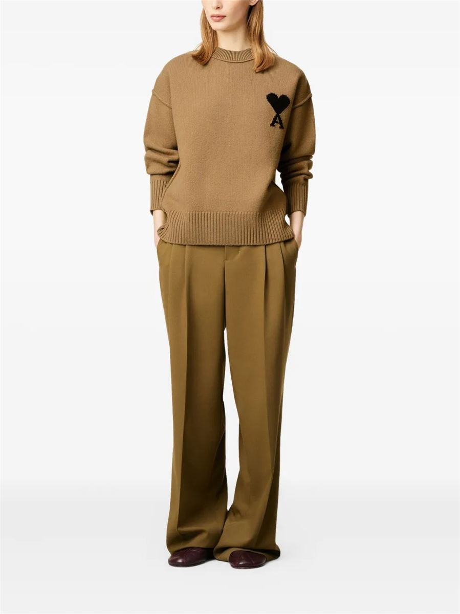 Wool ami de coeur crewneck sweater-AMI-Verso