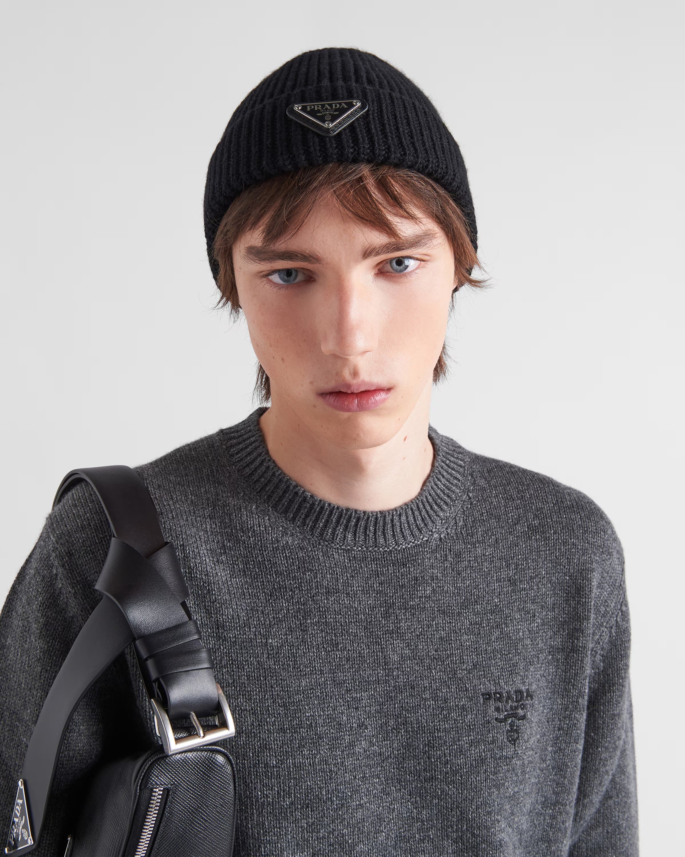 Wool and cashmere beanie-PRADA-Verso