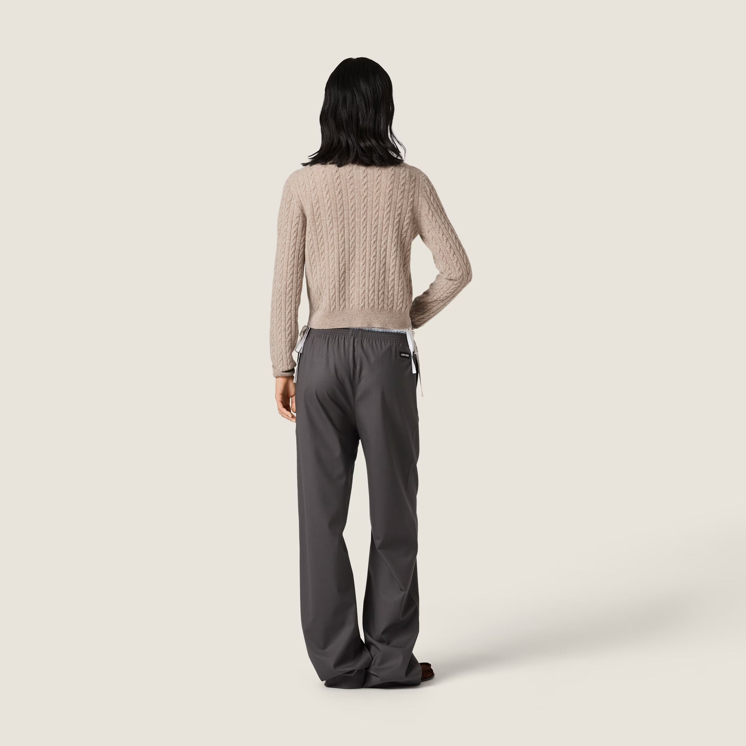 Wool and cashmere cardigan-MIU MIU-Verso