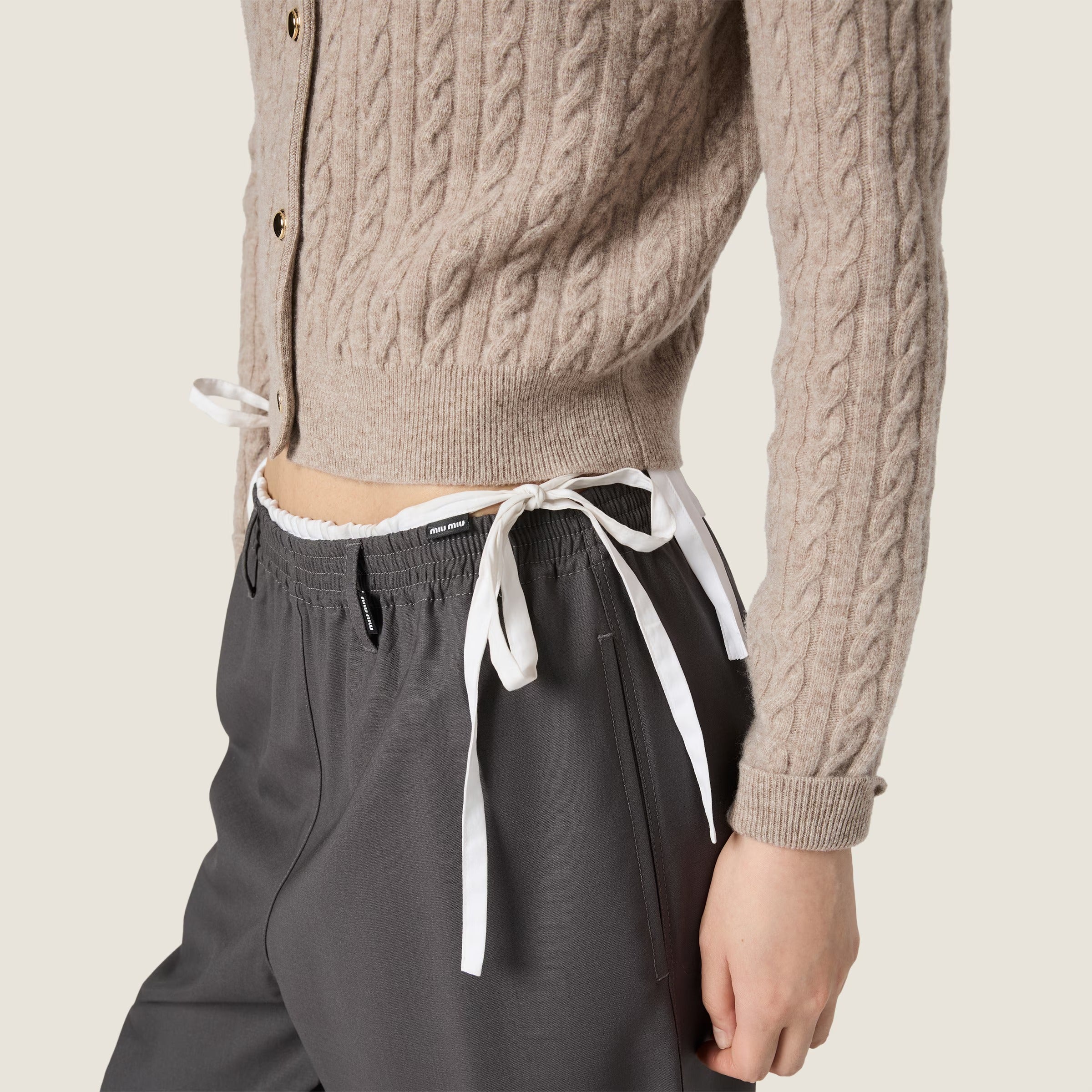 Wool and cashmere cardigan-MIU MIU-Verso