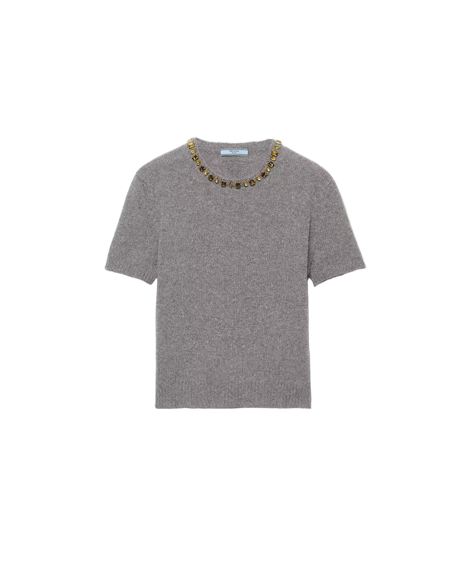 Wool and cashmere crew-neck sweater-PRADA-Verso