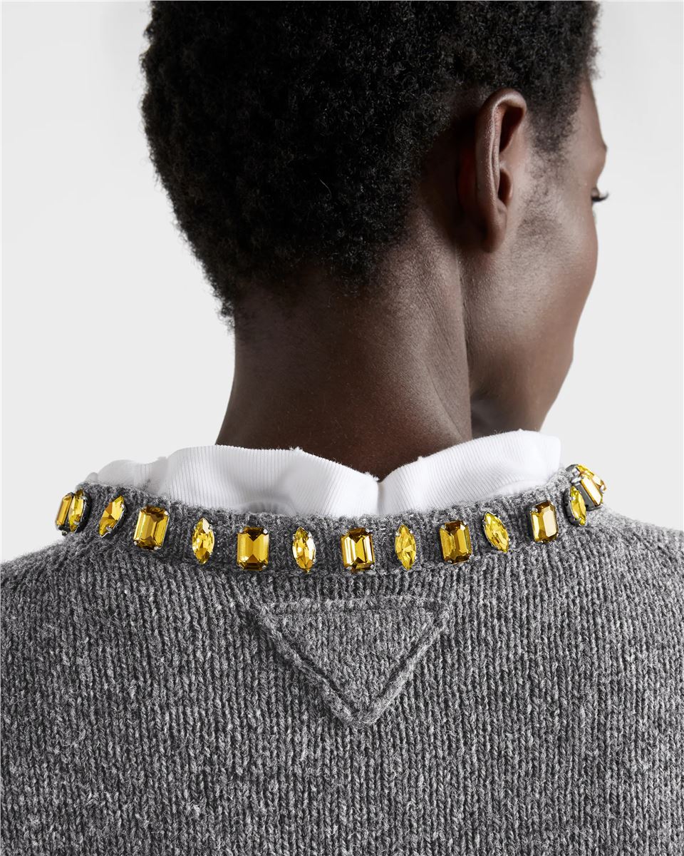 Wool and cashmere crew-neck sweater-PRADA-Verso