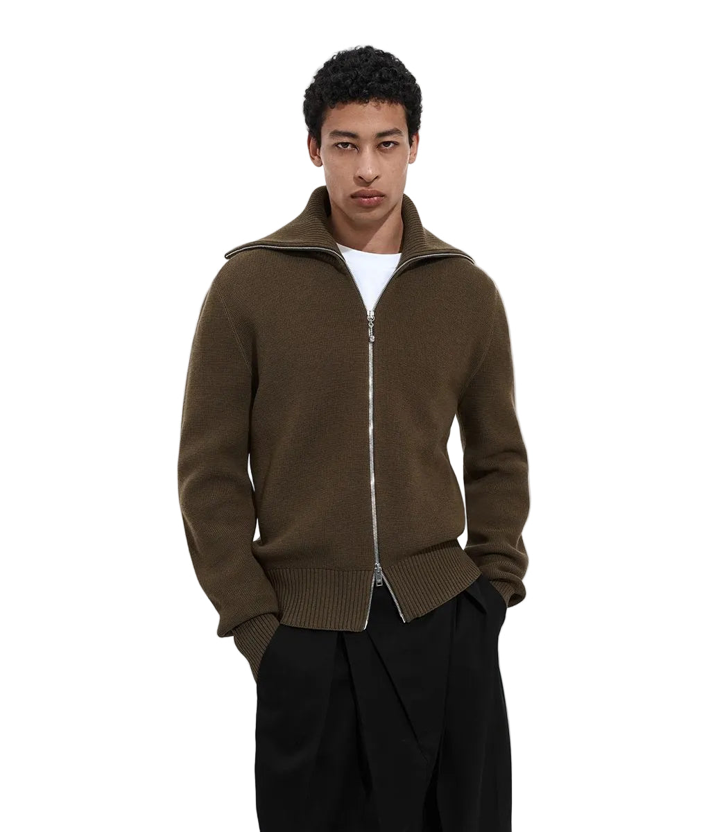 Wool and cotton zip-up cardigan-BOTTEGA VENETA-307701-S-Verso