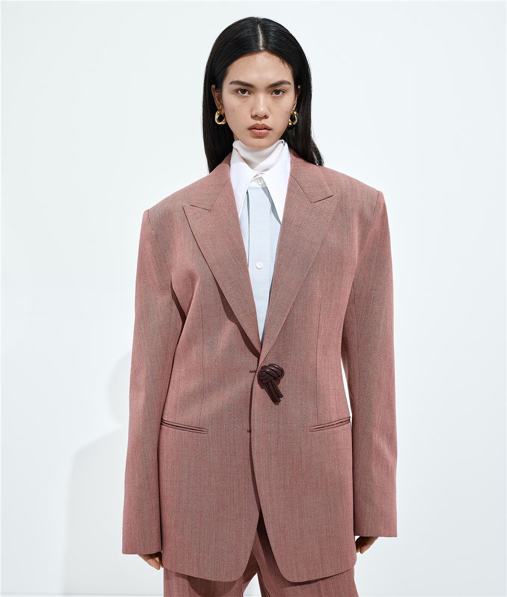 Wool and linen melange jacket-BOTTEGA VENETA-Verso