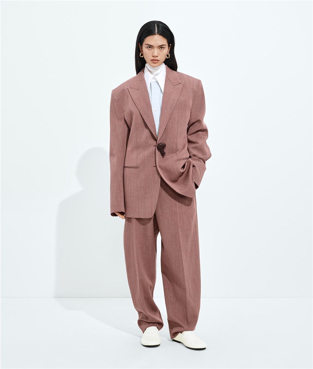 Wool and linen melange jacket-BOTTEGA VENETA-Verso