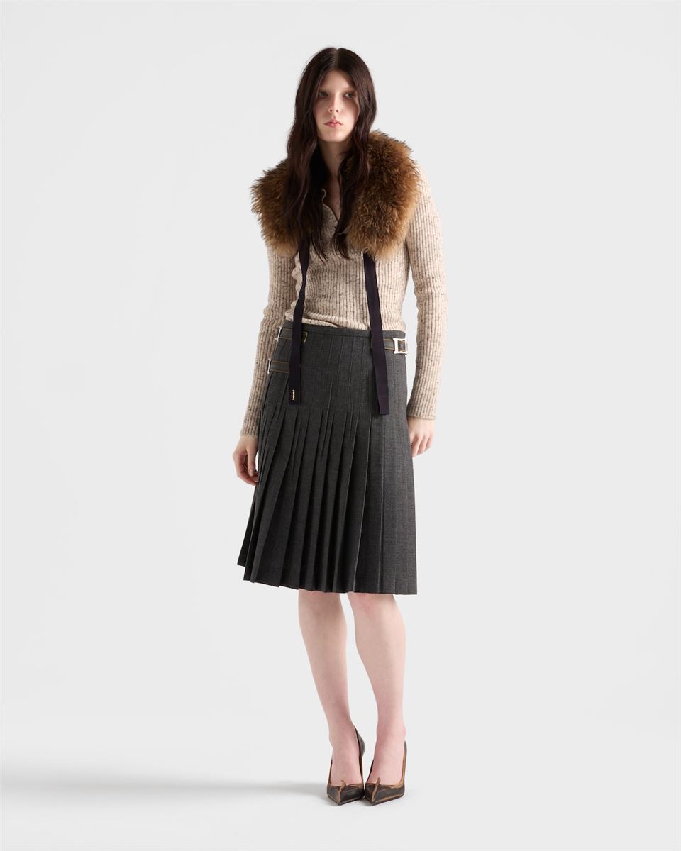 wool and linen polo sweater-PRADA-Verso