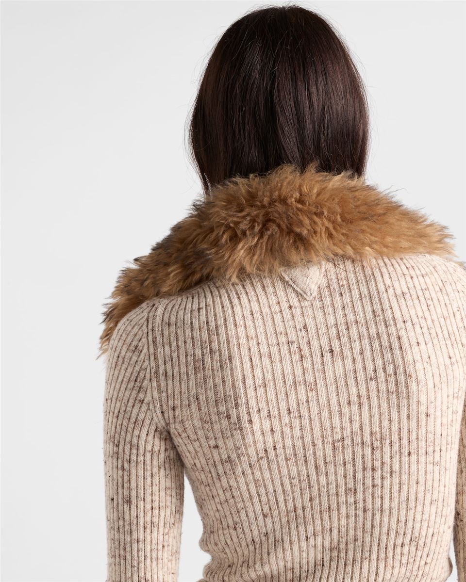 wool and linen polo sweater-PRADA-Verso