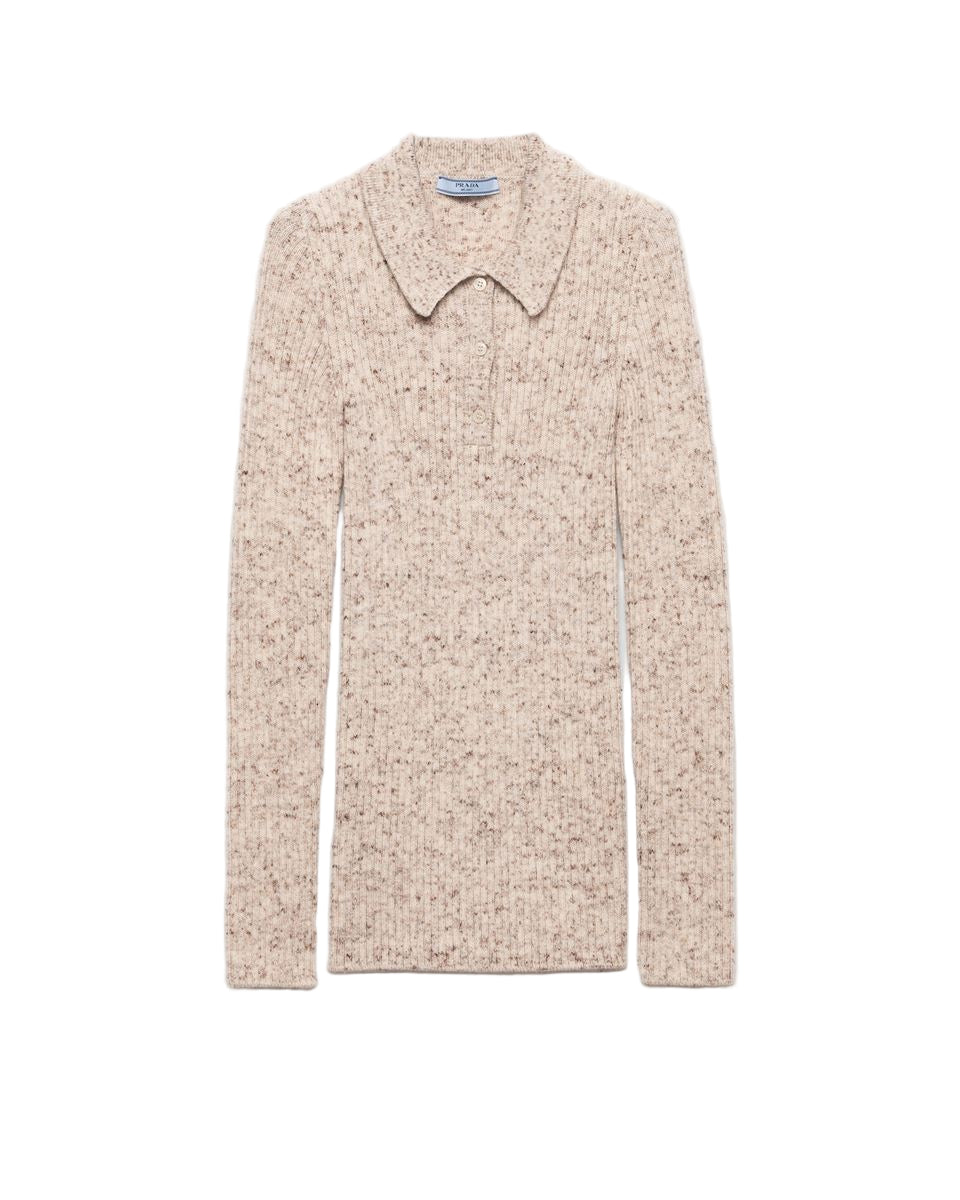 wool and linen polo sweater-PRADA-Verso