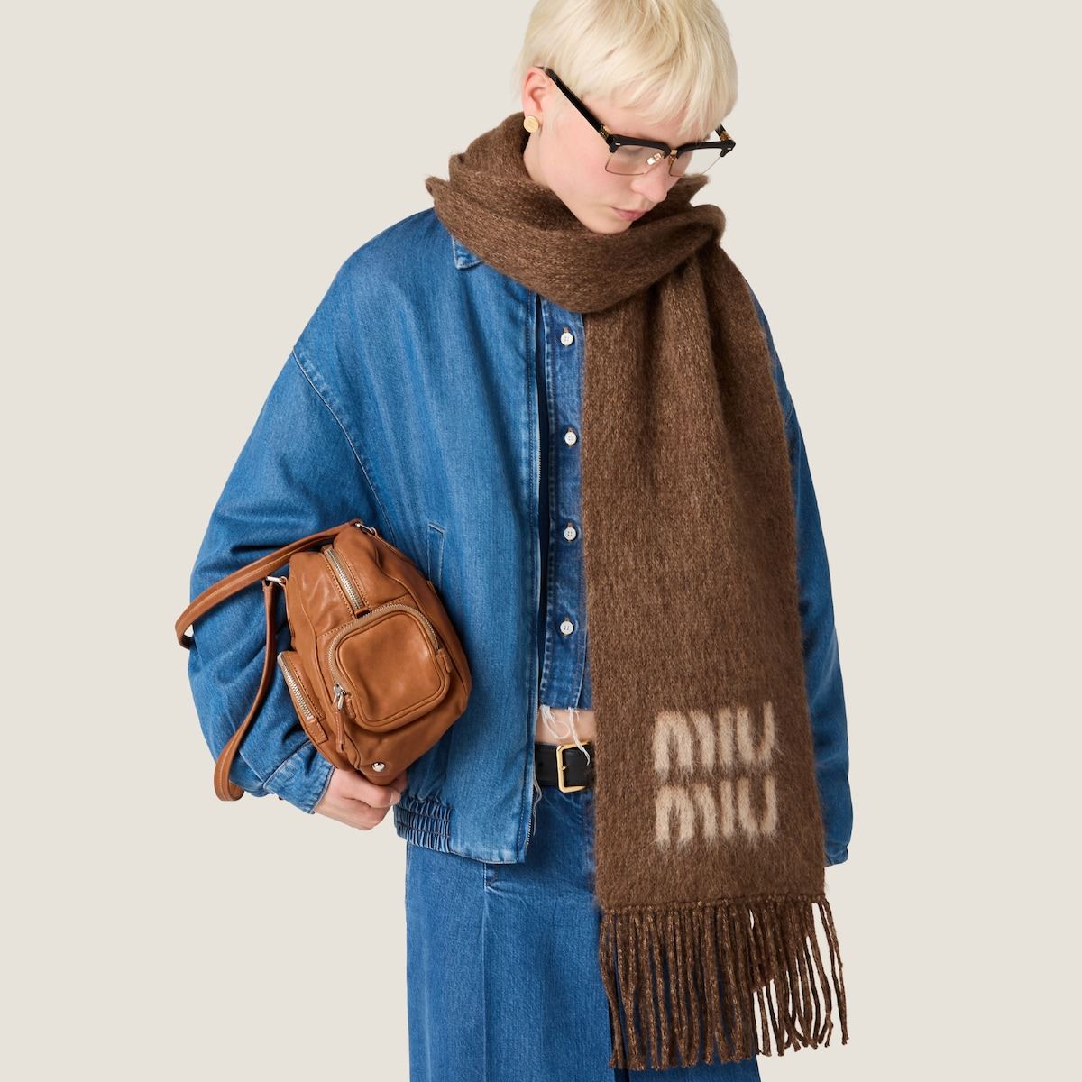wool and mohair scarf-MIU MIU-Verso
