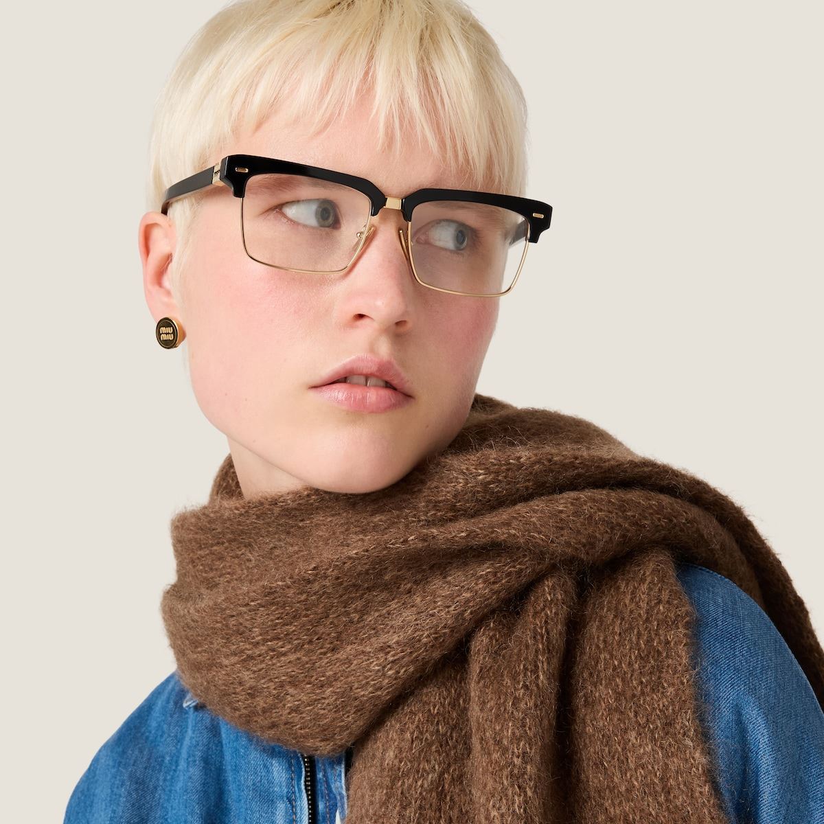 wool and mohair scarf-MIU MIU-Verso