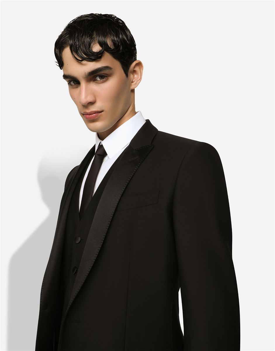 Wool and silk martini-fit tuxedo suit-DOLCE&GABBANA-Verso