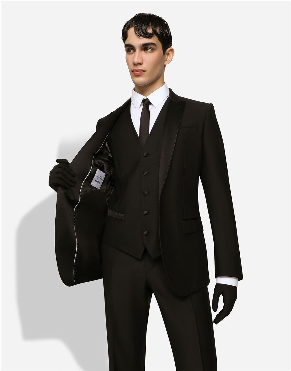 Wool and silk martini-fit tuxedo suit-DOLCE&GABBANA-Verso