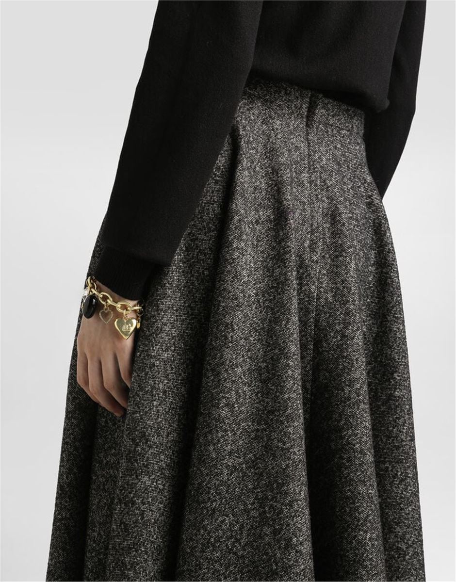WOOL BLEND DOTTED CIRCLE SKIRT-DOLCE & GABBANA-Verso