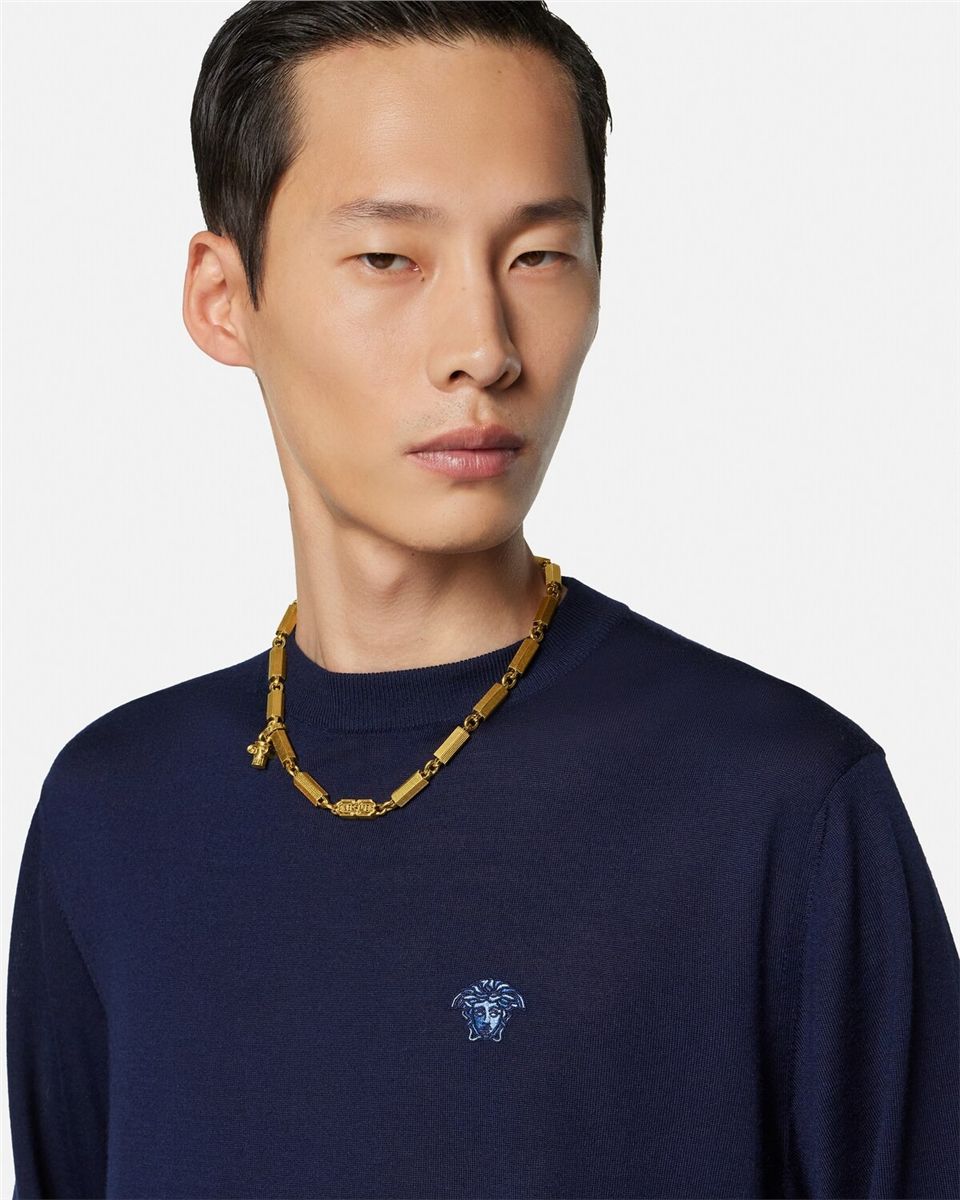 Wool-blend knit sweater-VERSACE-Verso