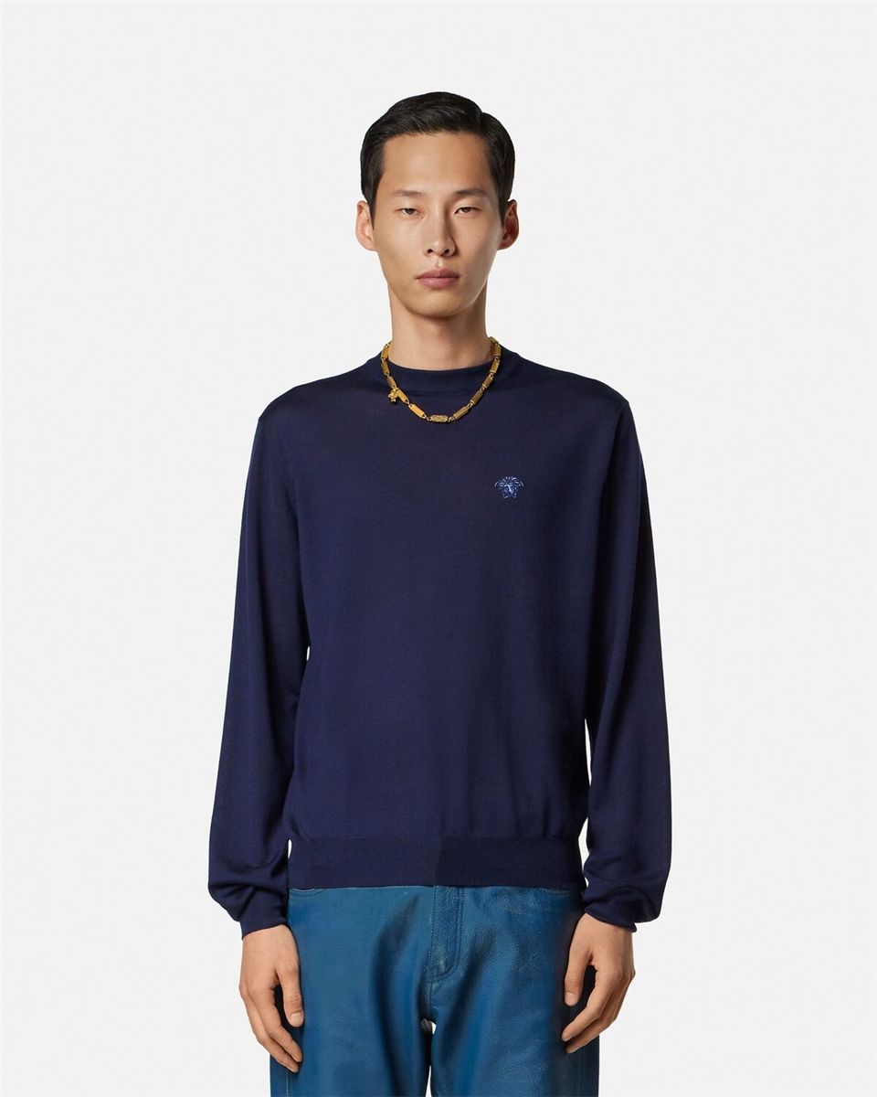 Wool-blend knit sweater-VERSACE-Verso