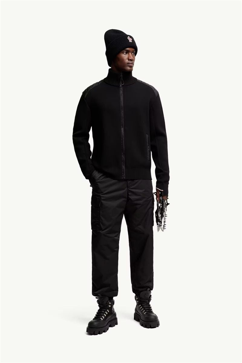 Wool blend padded zip-up cardigan-MONCLER-Verso