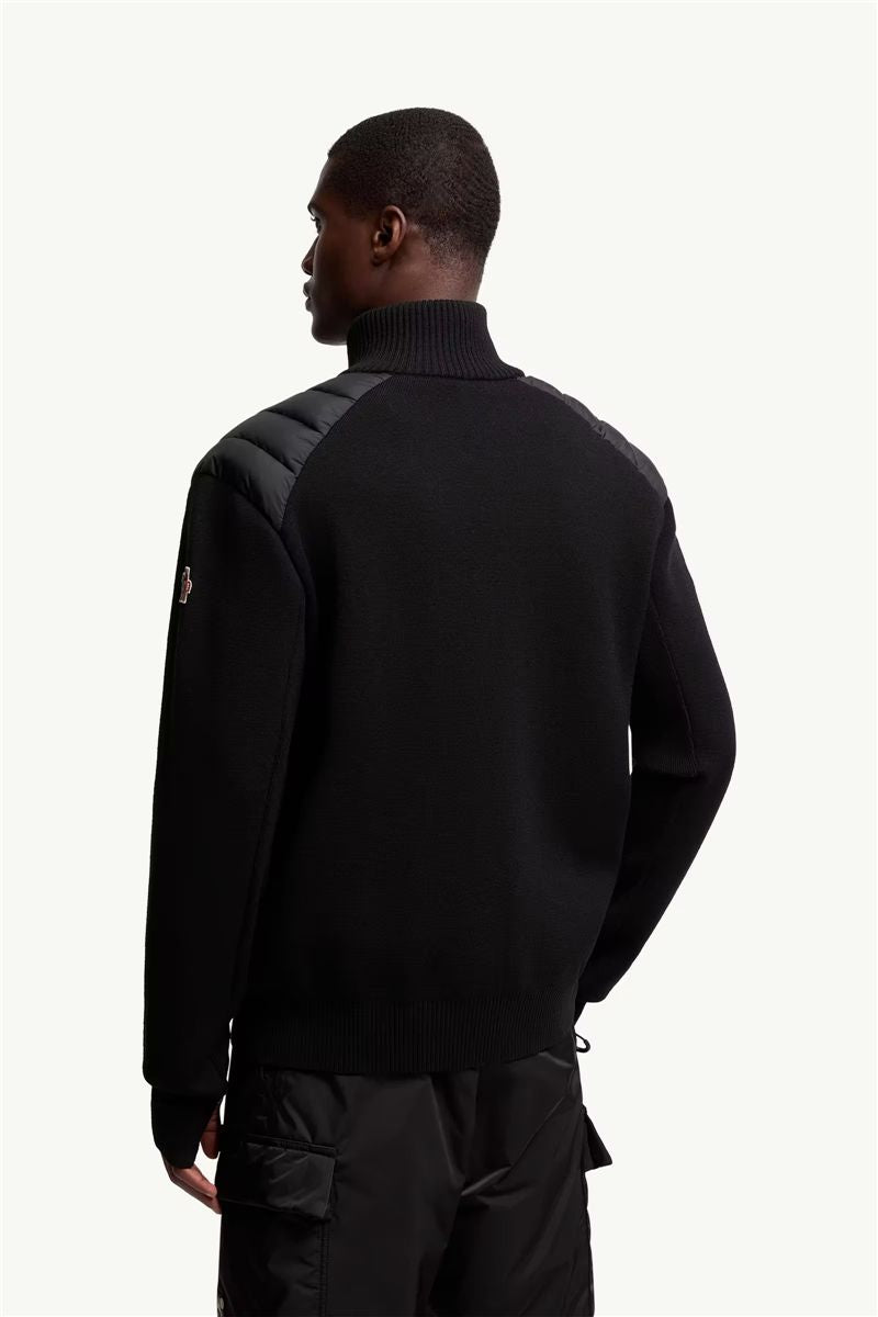 Wool blend padded zip-up cardigan-MONCLER-Verso