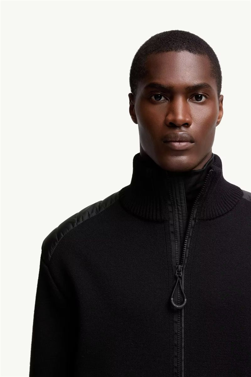 Wool blend padded zip-up cardigan-MONCLER-Verso