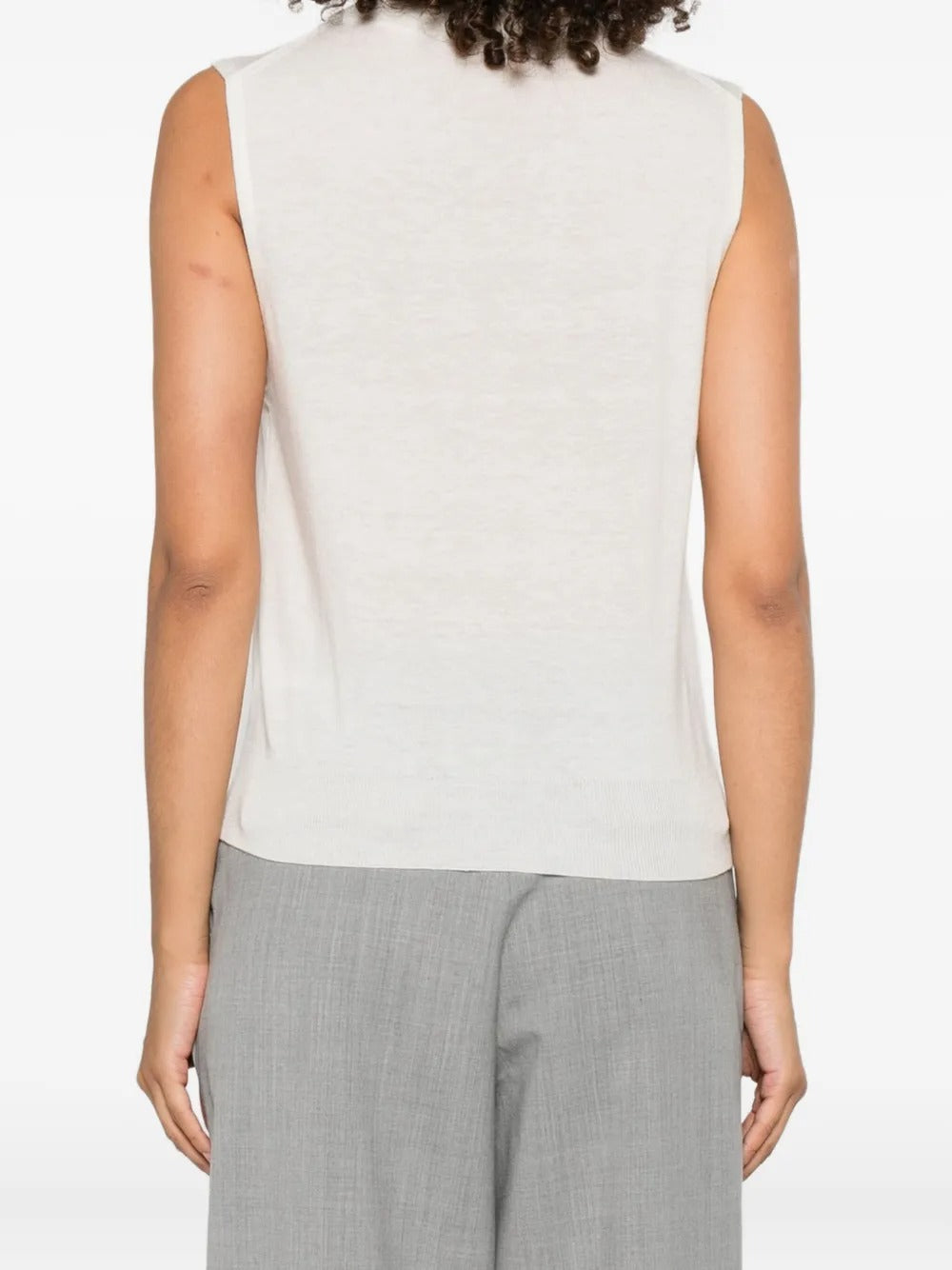 Wool-blend Sleeveless Mock-neck Sweater-VINCE-Verso
