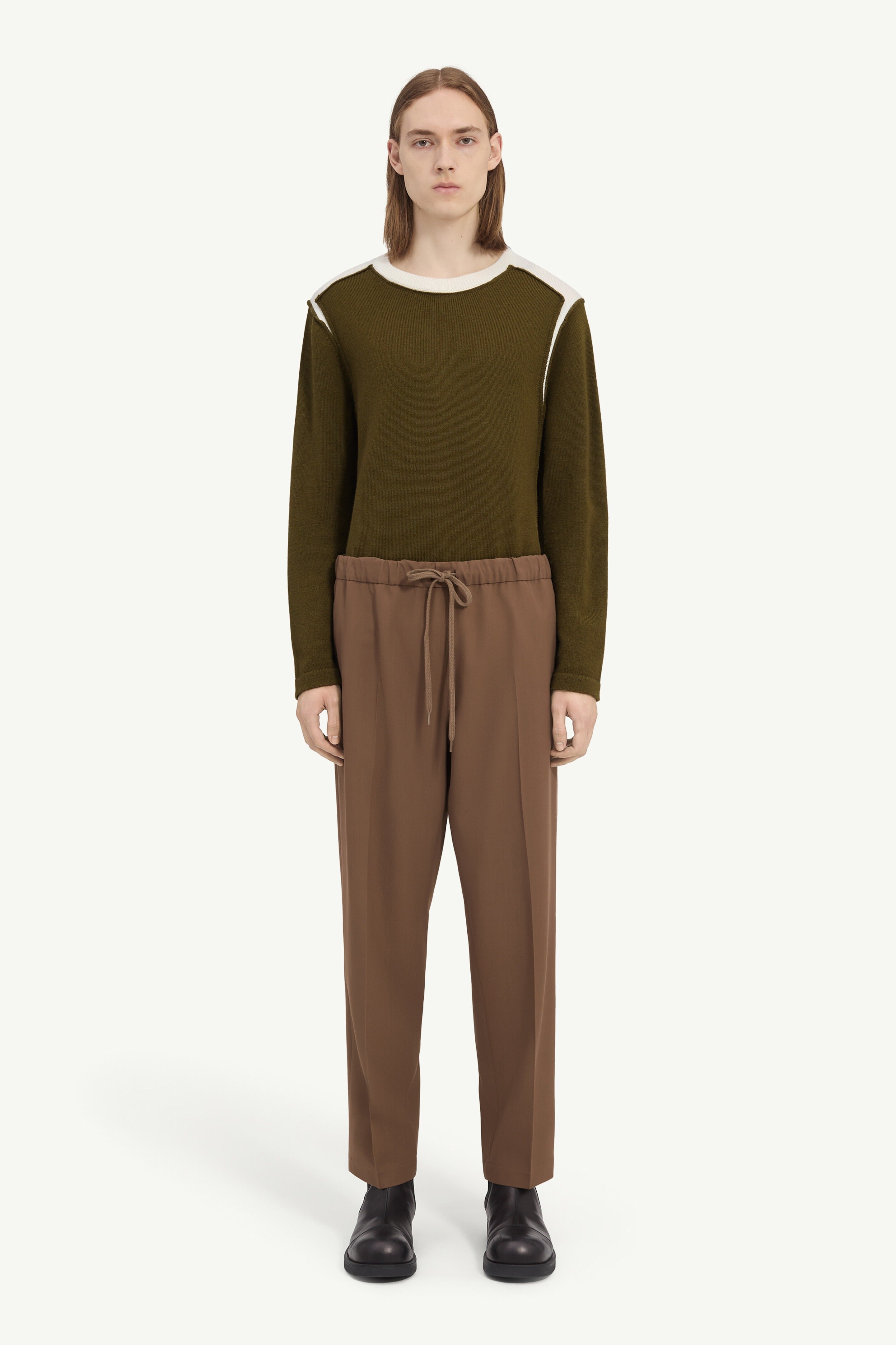 Wool Blend Trousers-MM6-Verso