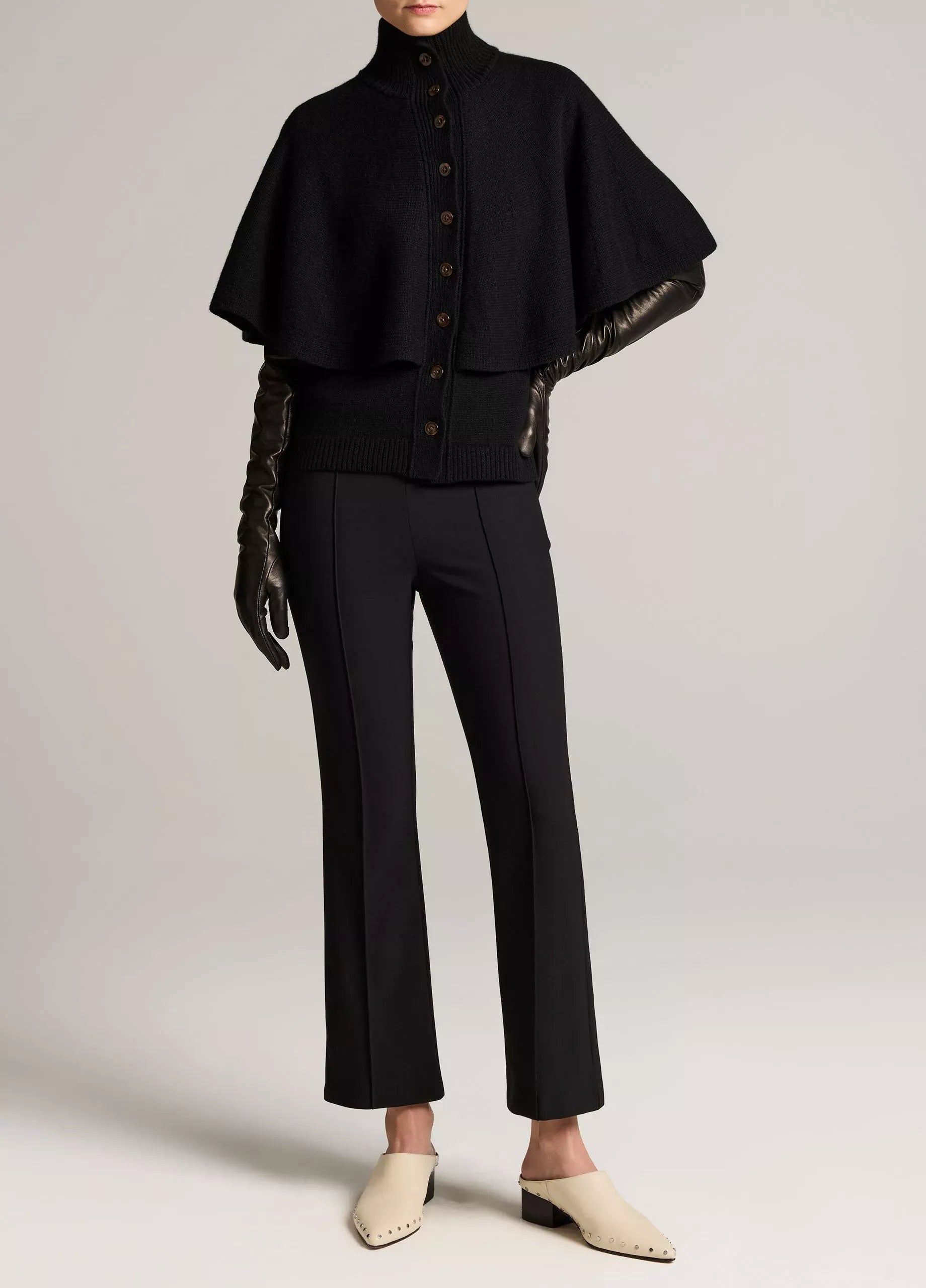 Wool-blend turtleneck cape cardigan-VINCE-Verso