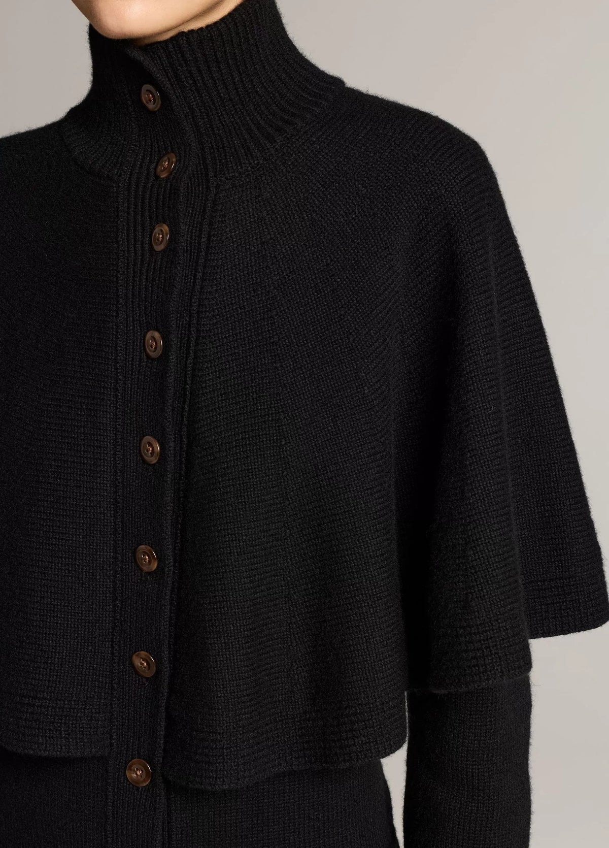Wool-blend turtleneck cape cardigan-VINCE-Verso