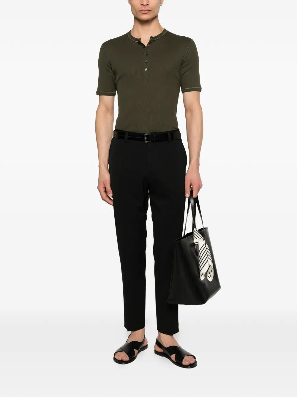 Wool canvas trousers-DOLCE&GABBANA-Verso