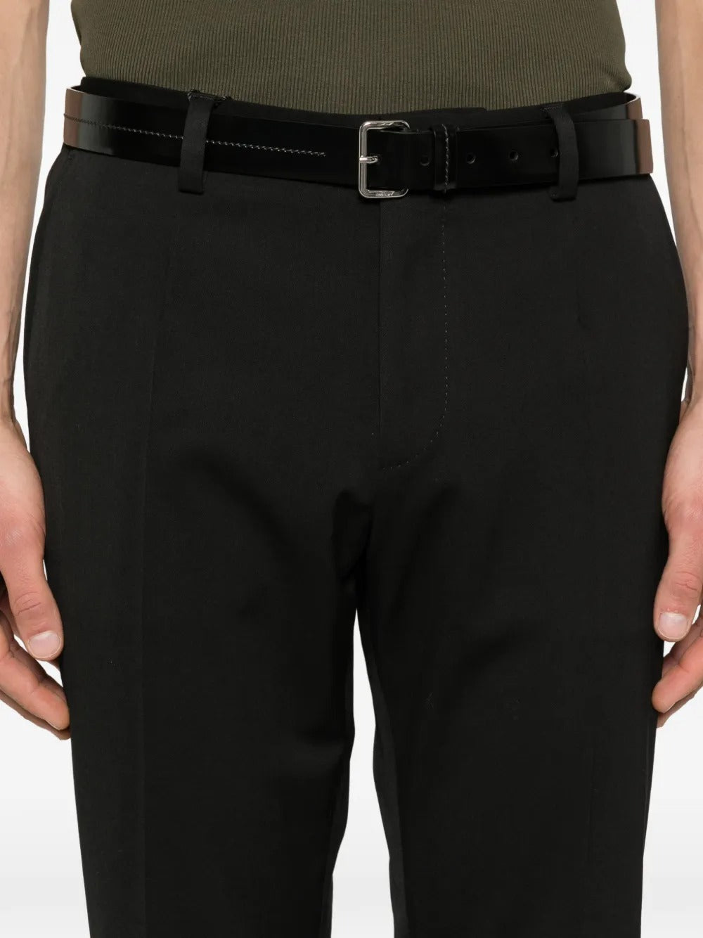 Wool canvas trousers-DOLCE&GABBANA-Verso