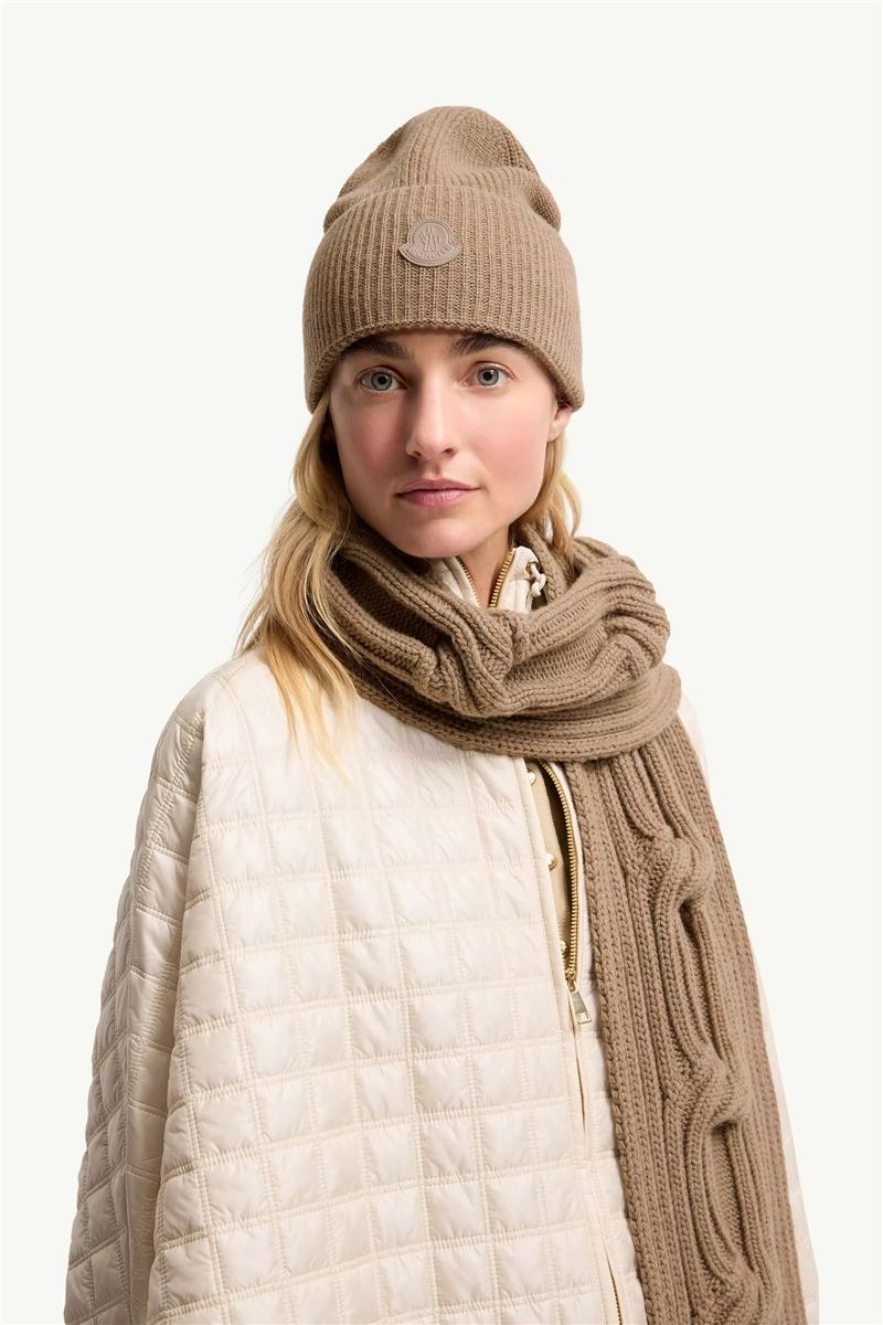 Wool & cashmere blend beanie-MONCLER-Verso