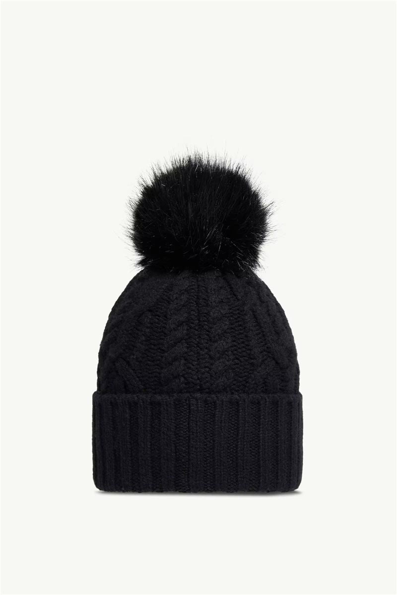 Wool & cashmere blend beanie with pom pom-MONCLER-Verso