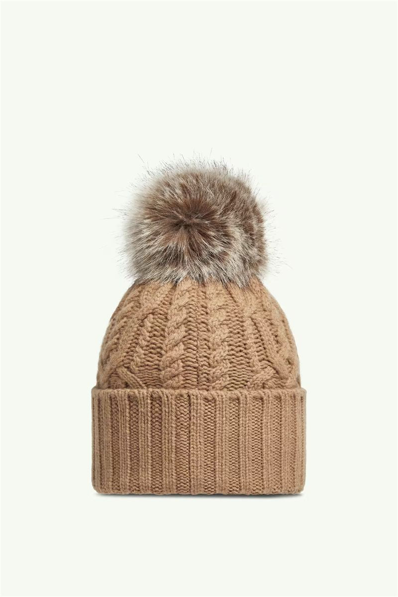 Wool & cashmere blend beanie with pom pom-MONCLER-Verso