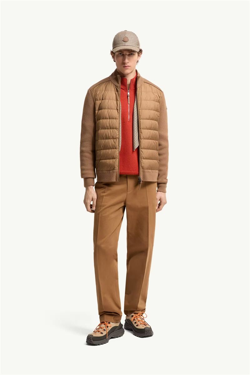 Wool & cashmere blend padded zip-up cardigan-MONCLER-Verso