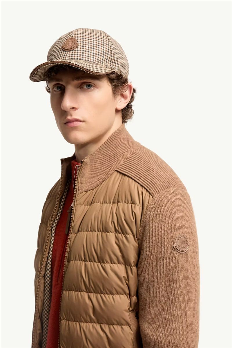 Wool & cashmere blend padded zip-up cardigan-MONCLER-Verso
