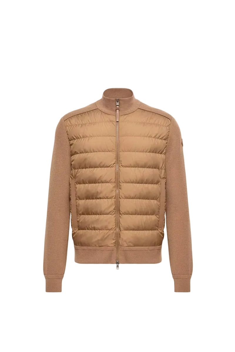 Wool & cashmere blend padded zip-up cardigan-MONCLER-312591-S-Verso
