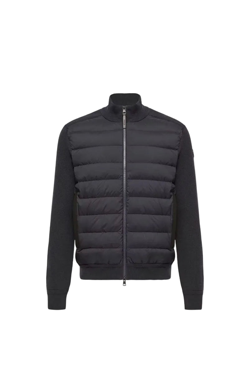 Wool & cashmere blend padded zip-up cardigan-MONCLER-312592-S-Verso