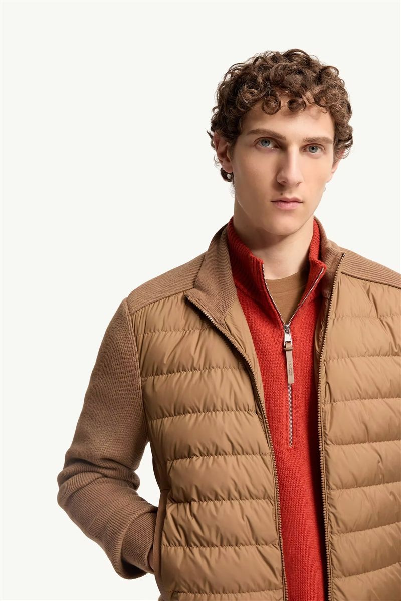 Wool & cashmere blend padded zip-up cardigan-MONCLER-Verso