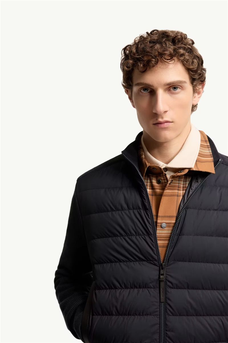 Wool & cashmere blend padded zip-up cardigan-MONCLER-Verso