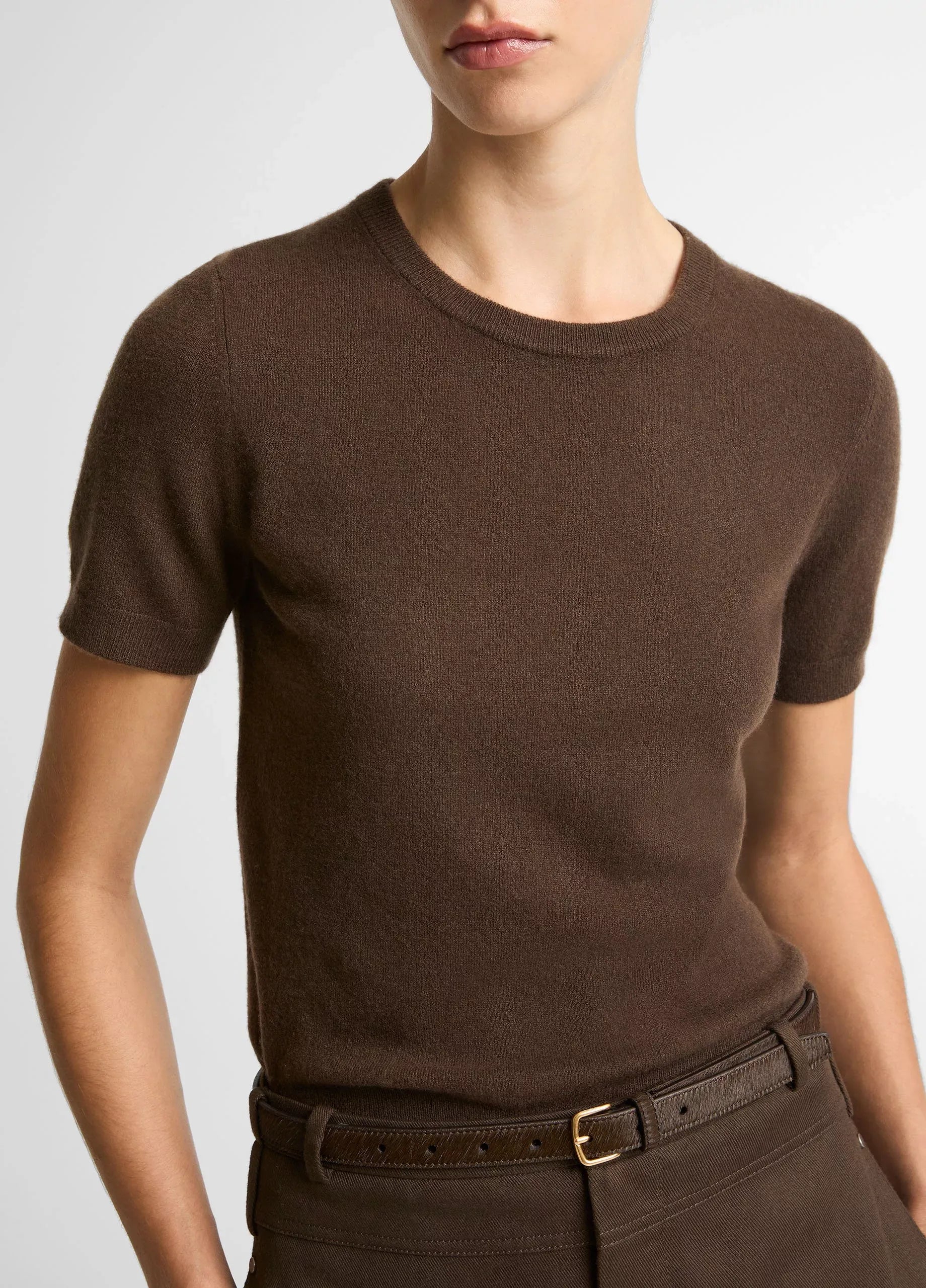 Wool & cashmere-blend short-sleeve sweater-VINCE-Verso